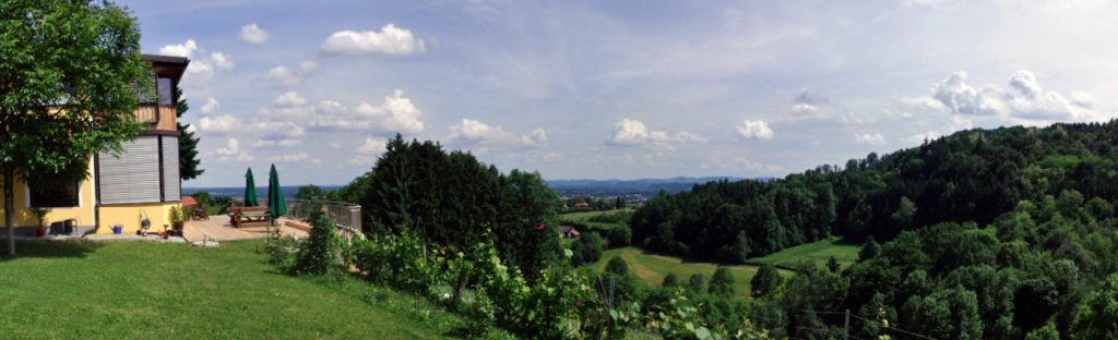 Aussicht von unserer Wiese auf Leibnitz